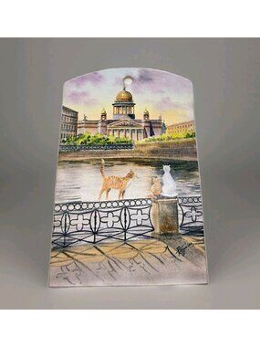 Unique Cats In The City Of St Petersburg Russia Colorful Wooden Cutting Board